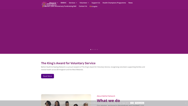 Screenshot of the Bethel Health And Healing Network website