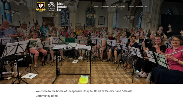 Screenshot of the The Ipswich Hospital Band Limited website