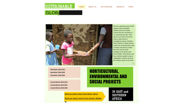Screenshot of the Sustainable Global Gardens website