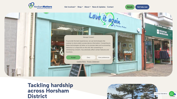 Screenshot of the Horsham Matters Limited website