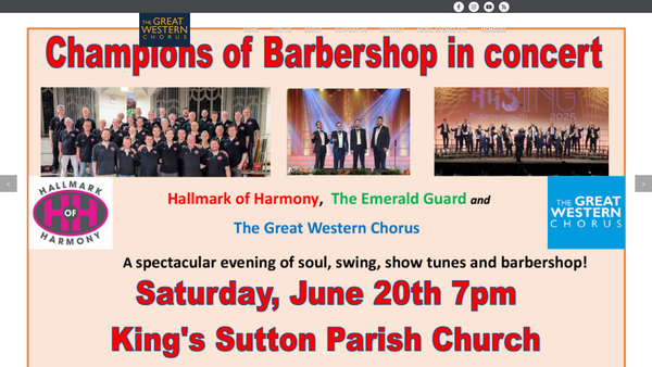 Screenshot of the The Great Western Chorus Of Bristol website