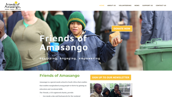 Screenshot of the Friends Of Amasango website