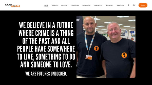 Screenshot of the Futures Unlocked website