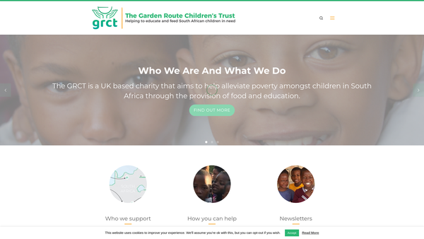 Screenshot of the Garden Route Children's Trust website