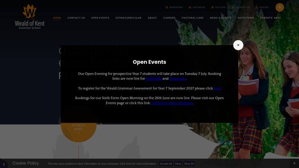 Screenshot of the Weald Of Kent Development Trust website