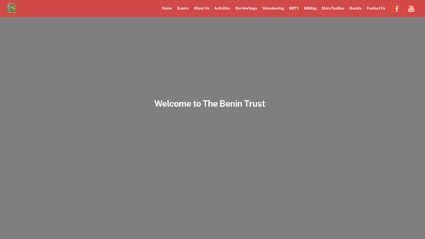 Screenshot of the The Benin Trust website