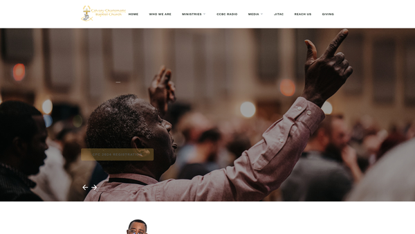 Screenshot of the Calvary Charismatic Baptist Church website