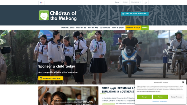 Screenshot of the Children Of The Mekong website