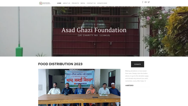 Screenshot of the Asad Ghazi Foundation (Agf,uk) website