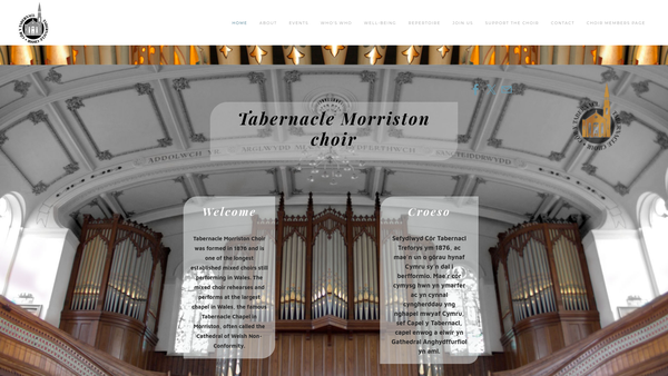 Screenshot of the Cor Tabernacl Treforys/tabernacle Morriston Choir website