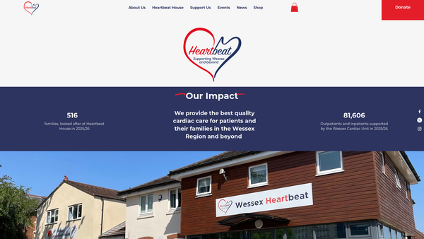 Screenshot of the Wessex Cardiac Trust website