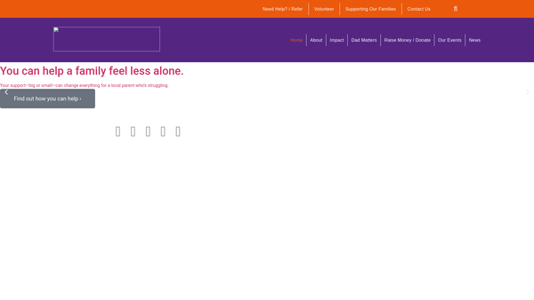 Screenshot of the Home Start Warrington and Cheshire website