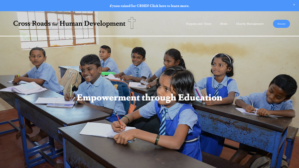 Screenshot of the Cross Roads For Human Development website