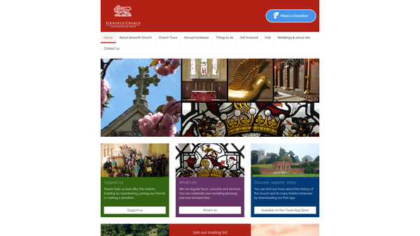 Screenshot of the The Ickworth Church Conservation Trust website