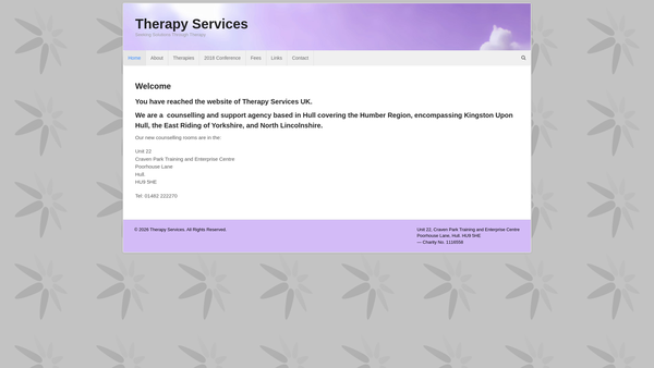 Screenshot of the Therapy Services (UK) website