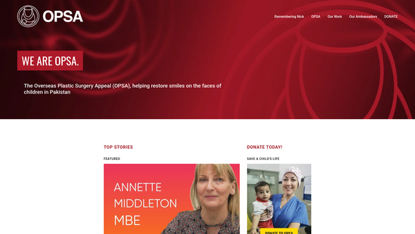 Screenshot of the Overseas Plastic Surgery Appeal website