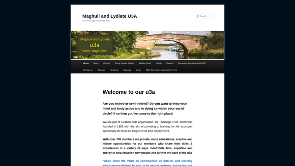Screenshot of the The Maghull And Lydiate University Of The Third Age website