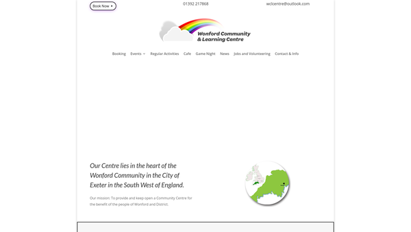 Screenshot of the Wonford Community And Learning Centre Limited website