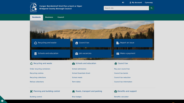 Screenshot of the Cae-Du Recreational Trust website