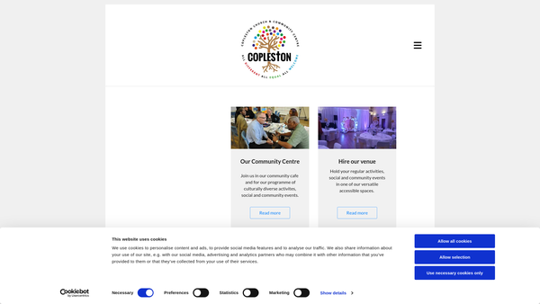 Screenshot of the Copleston Centre website