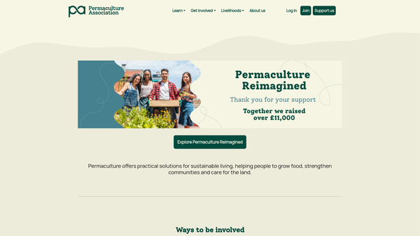 Screenshot of the Permaculture Association (Britain) website