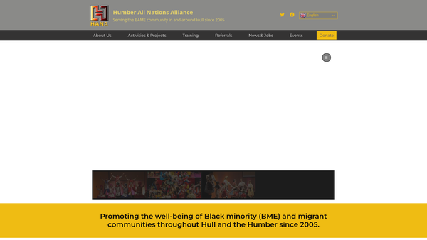 Screenshot of the Humber All Nations Alliance Limited website
