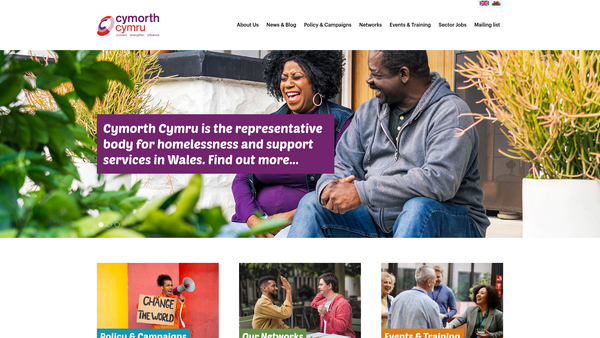Screenshot of the Cymorth (Cymru) website