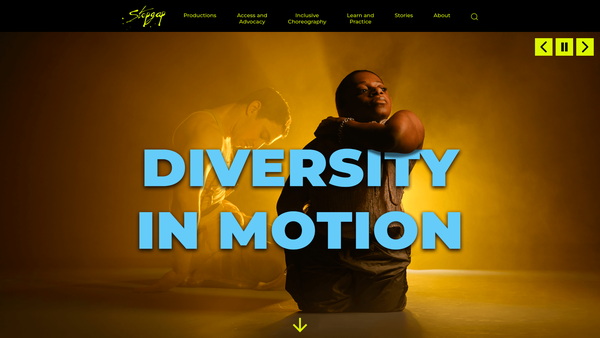 Screenshot of the Stopgap Dance Company website