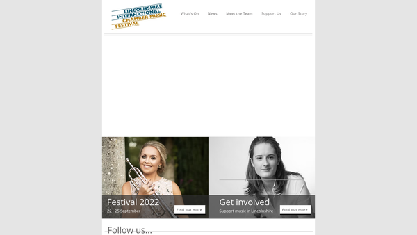 Screenshot of the Lincoln International Chamber Music Festival website