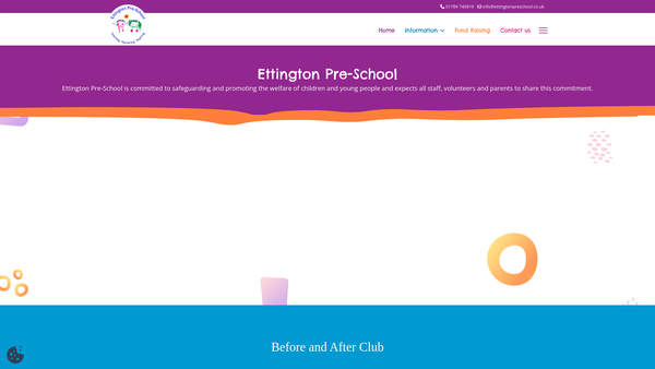 Screenshot of the Ettington Pre-School Ltd website
