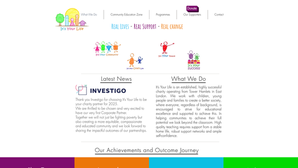 Screenshot of the It's Your Life website