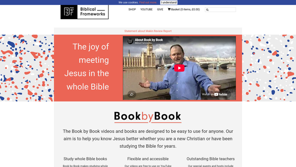 Screenshot of the Biblical Frameworks website
