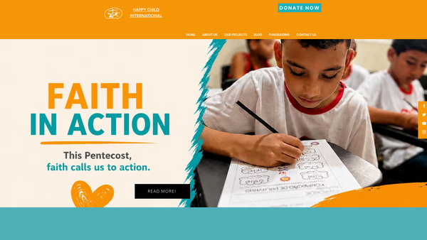 Screenshot of the Happy Child International website