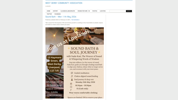 Screenshot of the West Derby Community Association Limited website