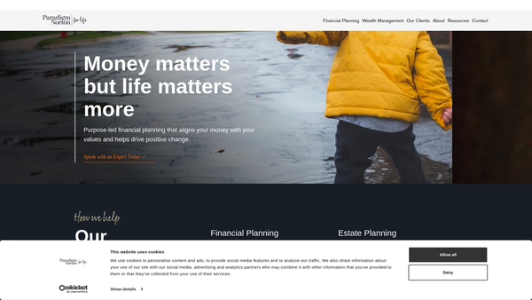 Screenshot of the Paradigm Norton Trust website