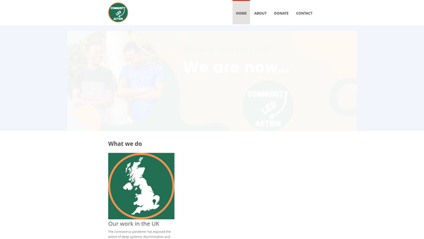Screenshot of the Community Led Action website