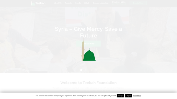 Screenshot of the Teebah Foundation website