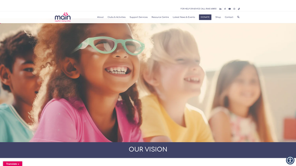 Screenshot of the Main - Taking Autism Personally website