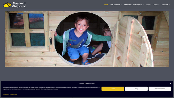 Screenshot of the Shadwell Childcare Limited website
