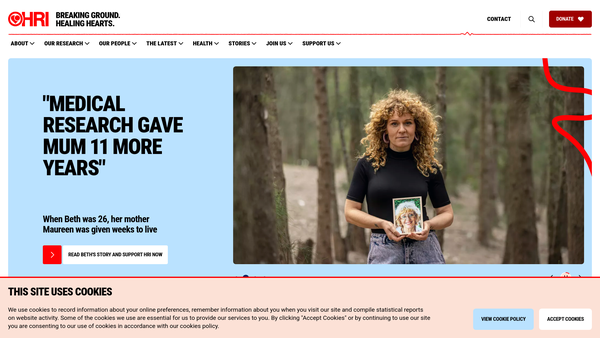 Screenshot of the The Heart Research Institute (UK) website