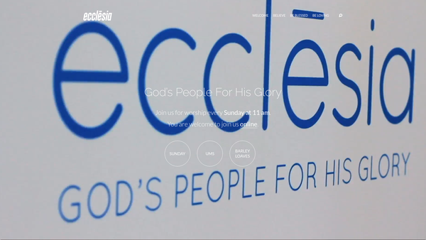 Screenshot of the Ecclesia Church Limited website