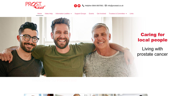 Screenshot of the Prostaid website