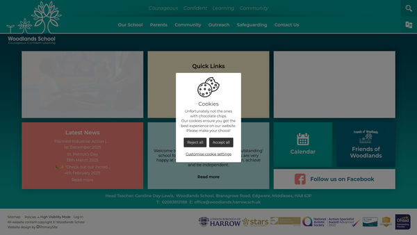 Screenshot of the Friends Of Woodlands Hsa Harrow website