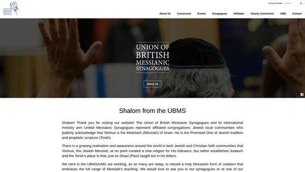 Screenshot of the Union Of British Messianic Synagogues website