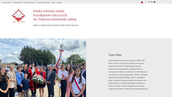 Screenshot of the Polish Parents' Association Of Tadeusz Kosciuszko Polish Saturdayschool In Ealing website