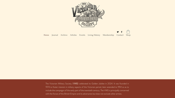 Screenshot of the The Victorian Military Society website