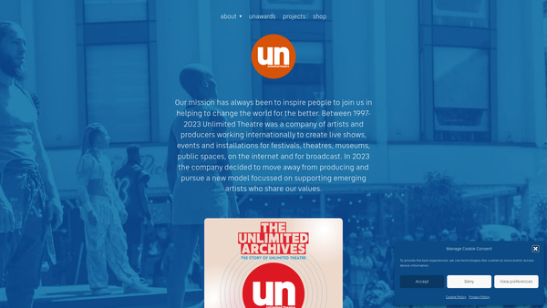 Screenshot of the No Size Fits All Productions Limited website