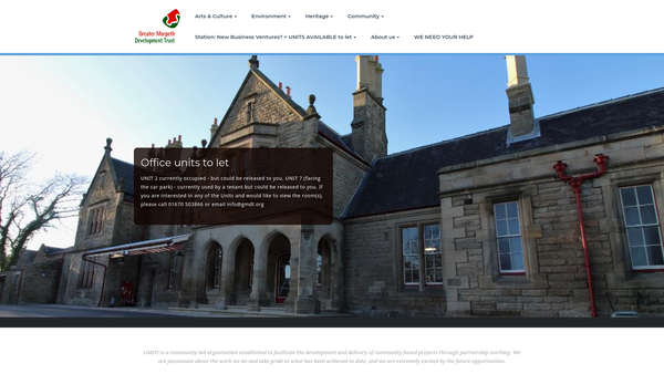 Screenshot of the Greater Morpeth Development Trust website