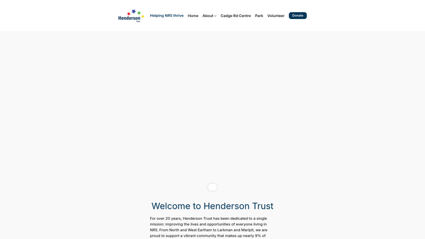 Screenshot of the Henderson Trust website