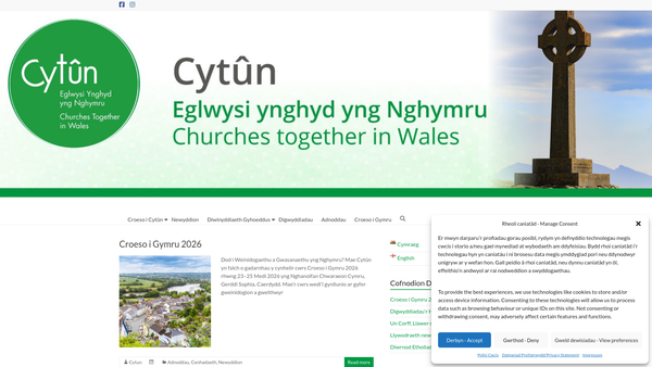 Screenshot of the Cytun:eglwysi Ynghyd Yng Nghymru / Churches Together In Wales Limited website